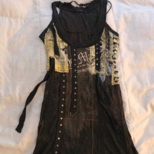 Salvage army green funky dress/ top . Classy /edgy